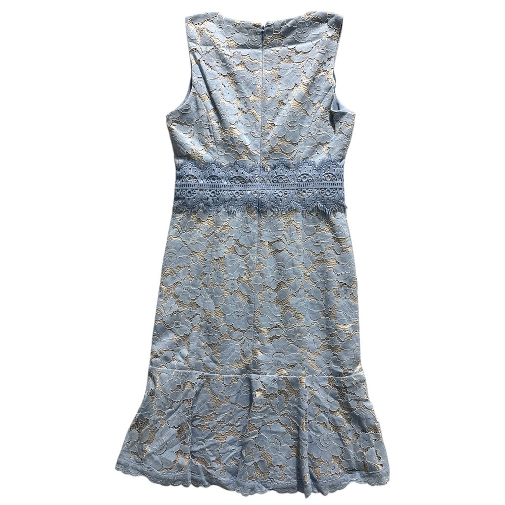 Vince Camuto Lace Mini Dress in Blue and Cream - Picture 4 of 9